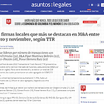 Las firmas locales que ms se destacan en M&A entre enero y noviembre, segn TTR